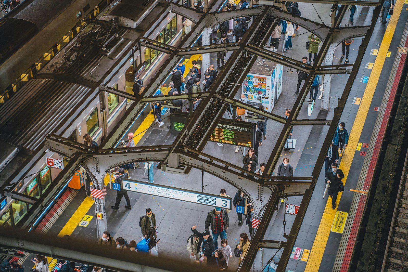 Platforms of Osaka Station from above — the station complex whose LUCUA SOUTH building houses the store